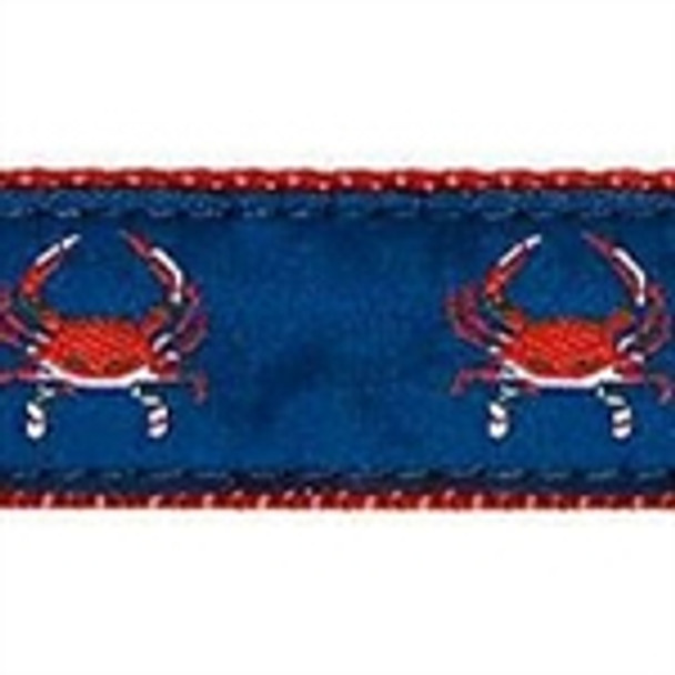 Red Crab on Navy Dog Collars