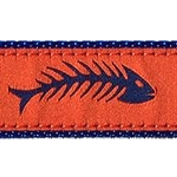 Fishbones Orange &l Blue Dog Collars