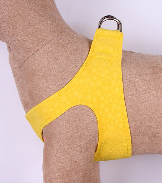 Plain Ultrasuede Pet Dog Step In Harness - Sunshine Yellow by Susan Lanci Designs