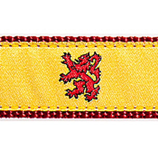 Scottish Rampant Lion 3/4 & 1.25 inch Dog Collar, Harness