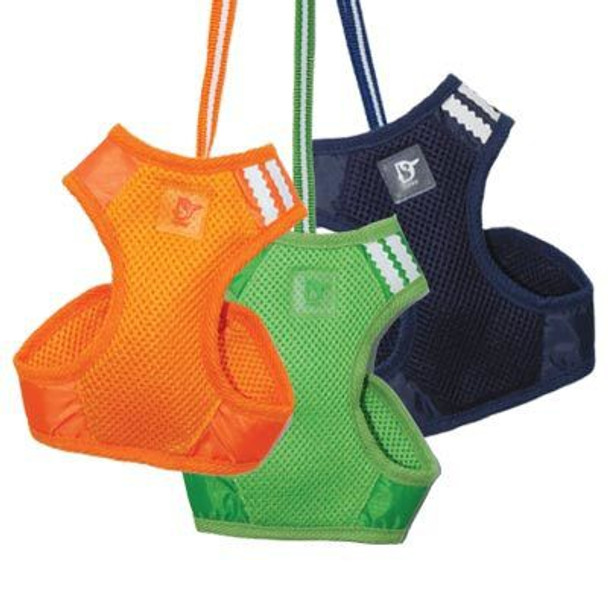 EasyGO Basic Pet Dog Harness & Leash - Navy/Orange/Green