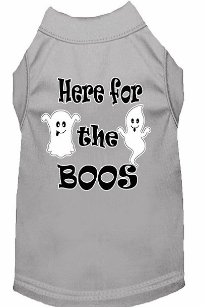 Halloween - Here for the Boos Dog Tank Shirt - Gray