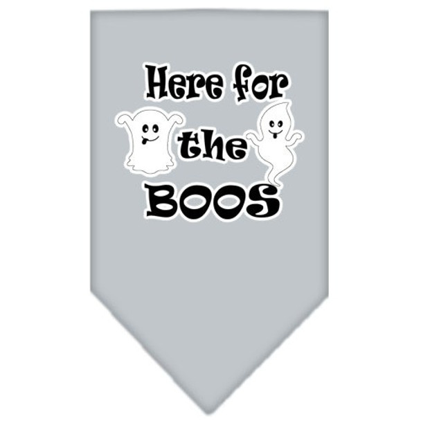 Halloween Here for the Boos Dog Bandana - Grey
