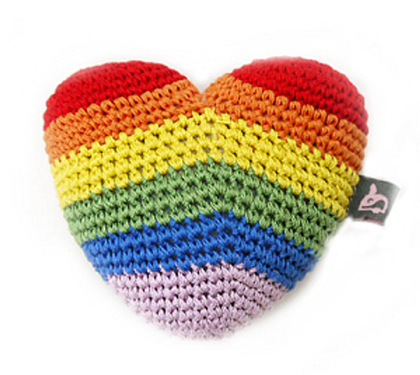 Rainbow Heart PAWer Squeaker Dog Toy