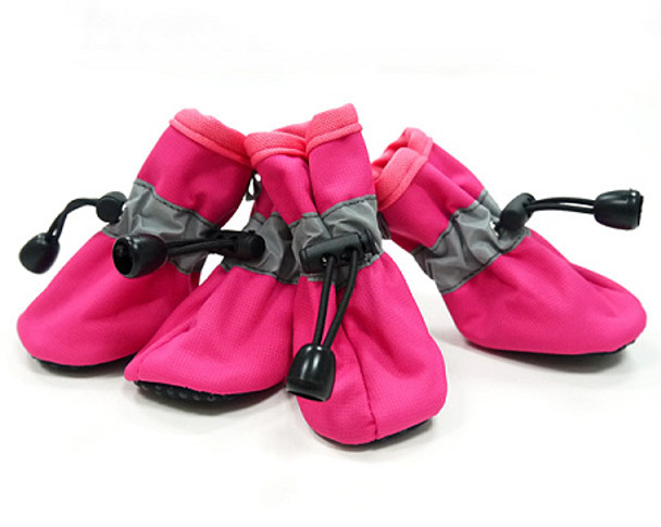 Solid Pink Slip On Dog Boots