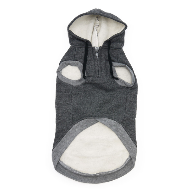 Drawstring Gray Dog Hoodie