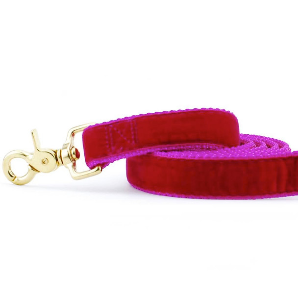 Raspberry Swiss Velvet Dog Leash