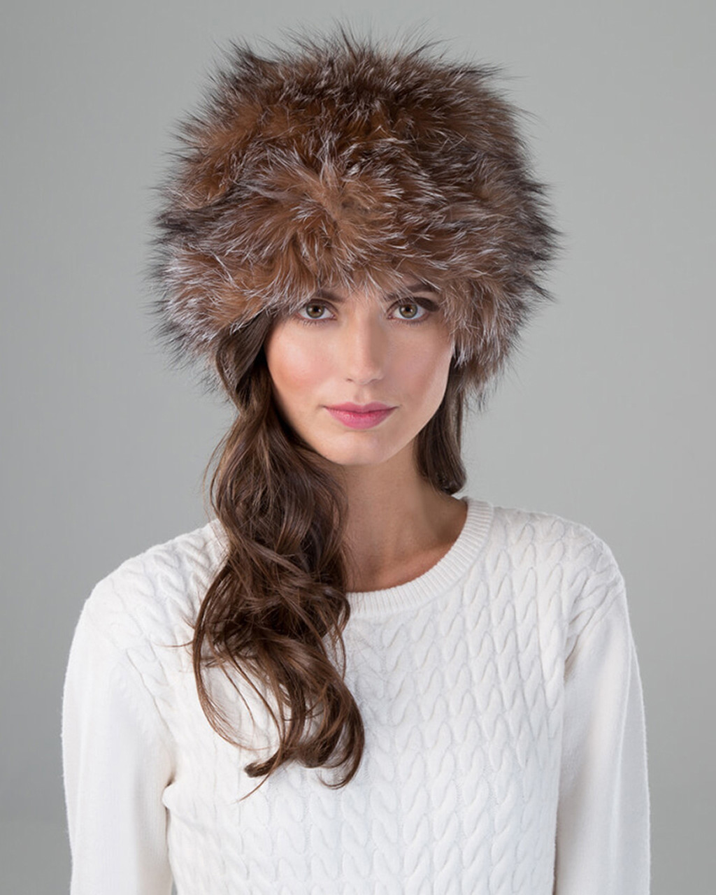 Fox Fur Knit Stretch Beanie