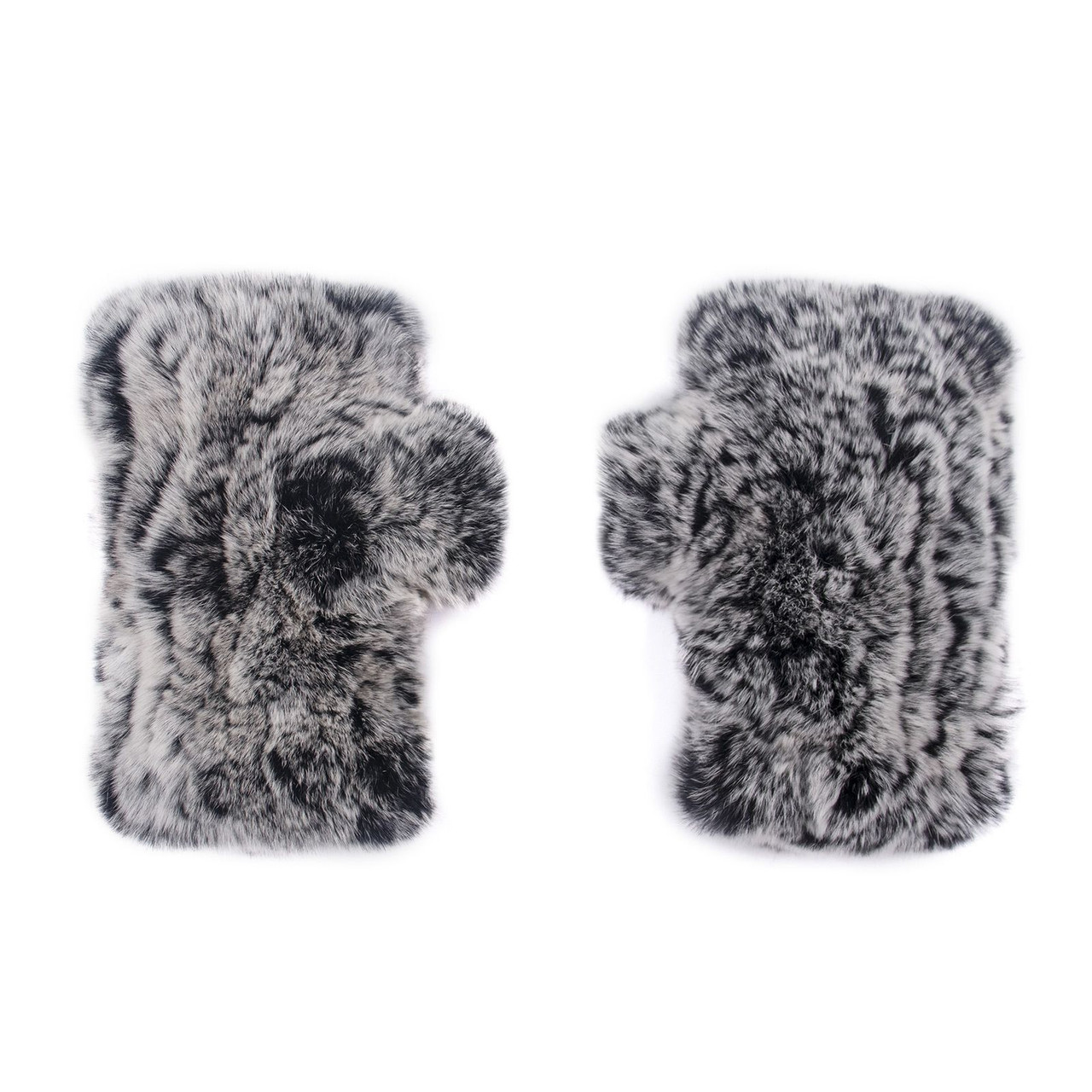 rabbit fur texting gloves