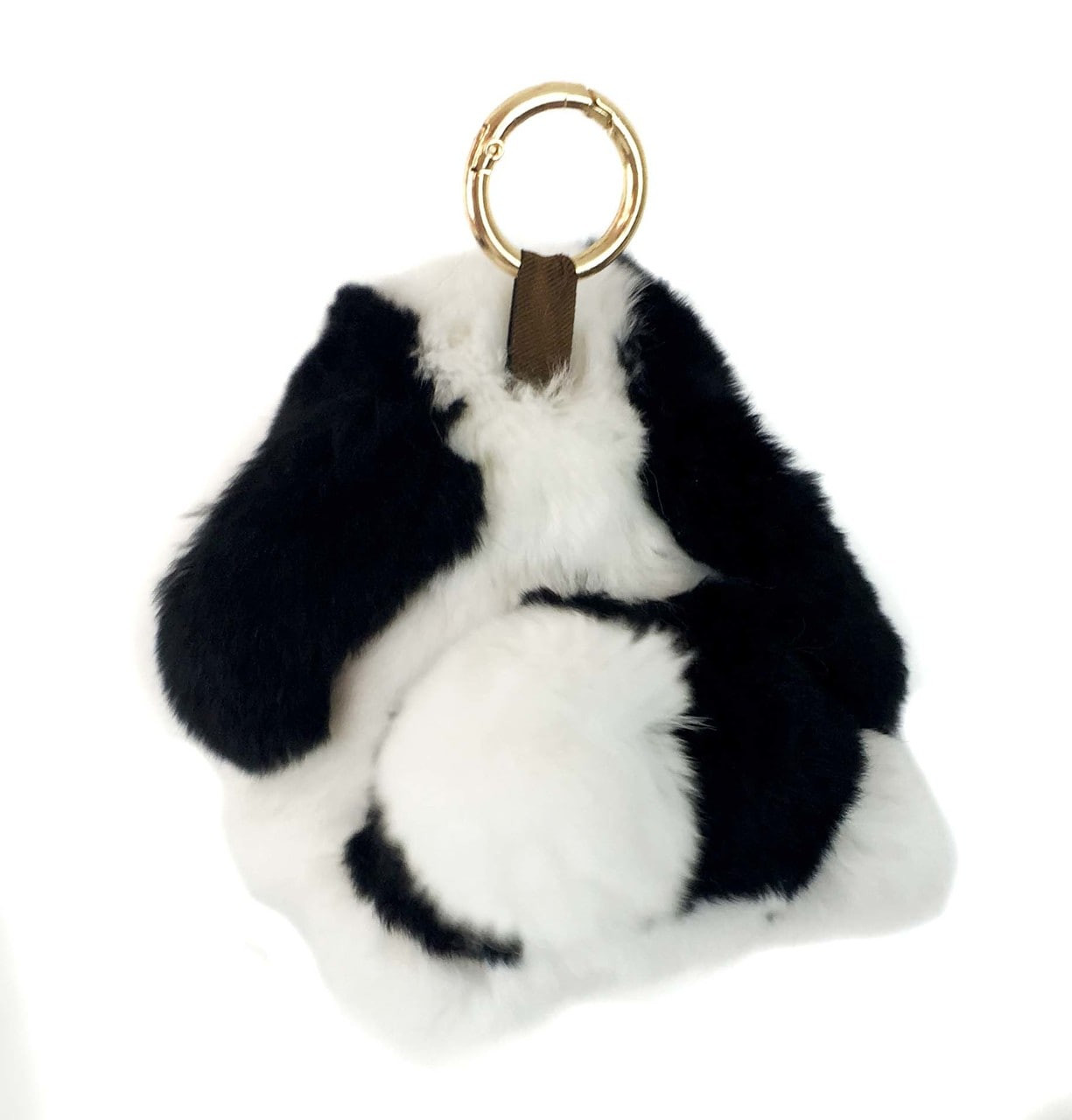 1pc Fashionable Natural Black Rabbit Fur Dog Shaped Keychain