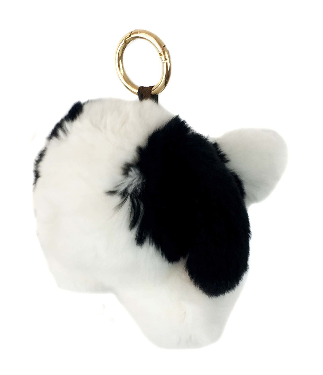 1pc Fashionable Natural Black Rabbit Fur Dog Shaped Keychain