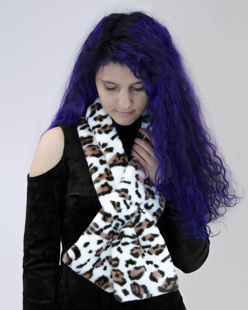 Faux Rex Rabbit Fur Pull-Through Scarf - Surell Accessories