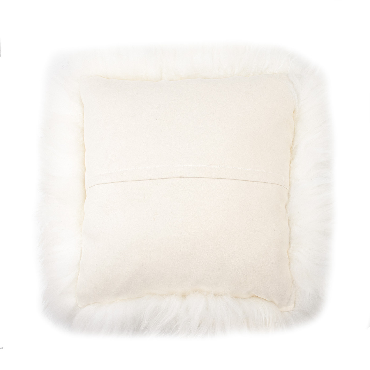 Faux Sheepskin Deluxe Back Rest Support Cushion - Lower Back Support and Comfort for Chair or Bed, Beige, 32L x 5 1/2'W x 27H