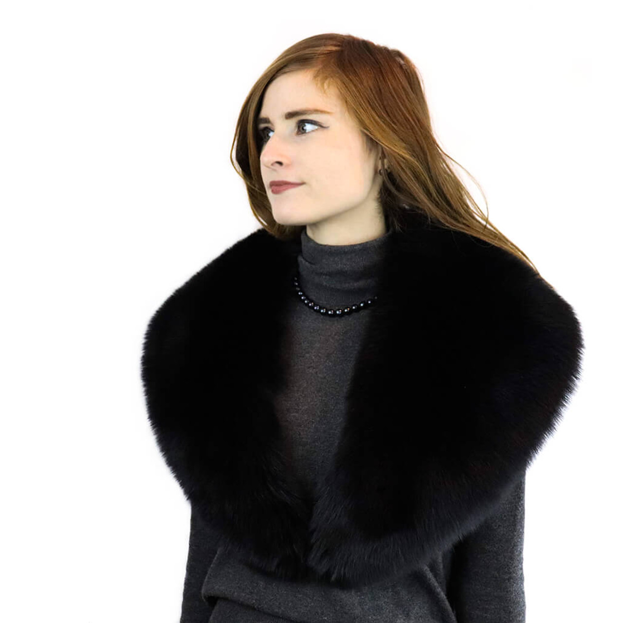 Fox Fur Stole with Satin Lining