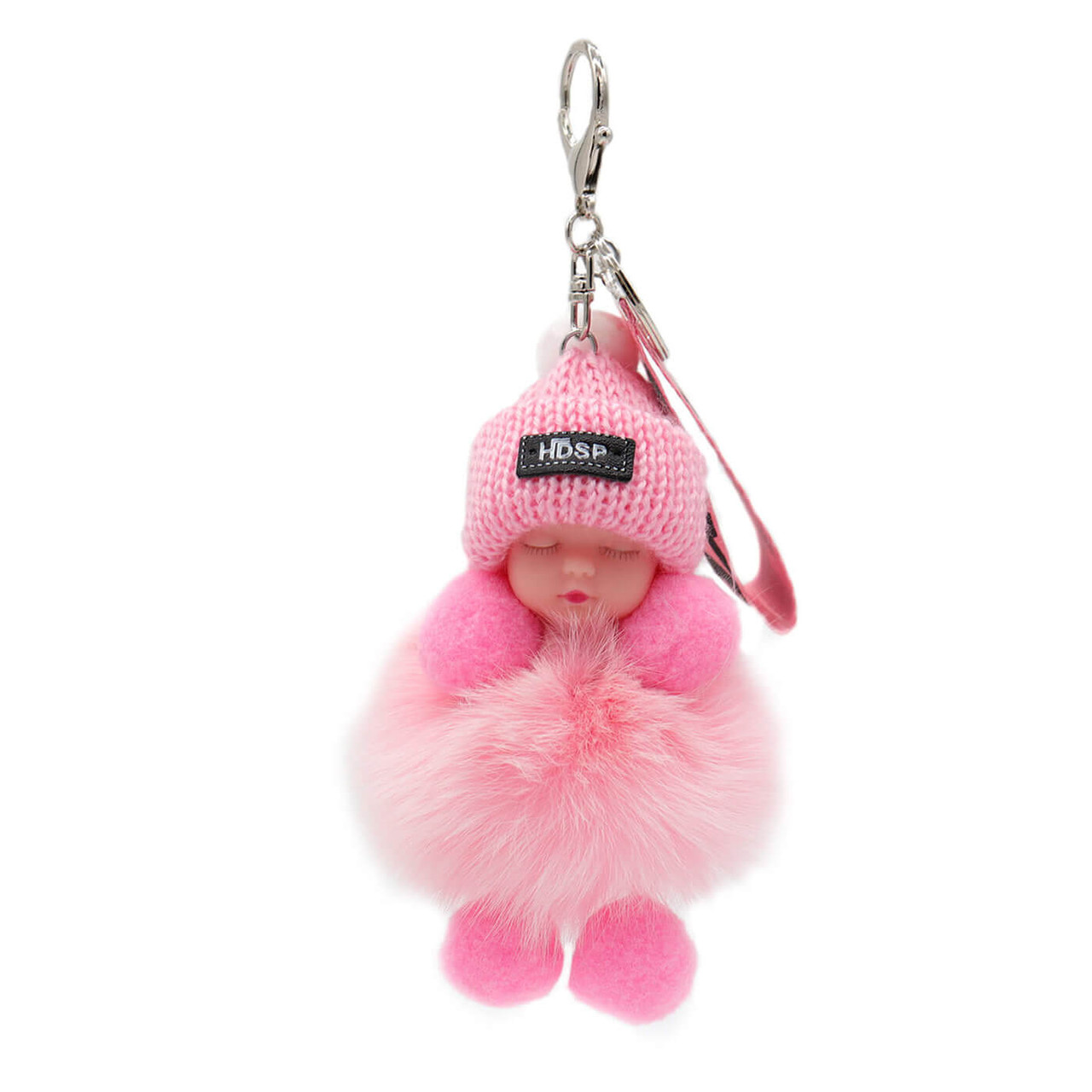 Soft Pink Pom Pom Keychain