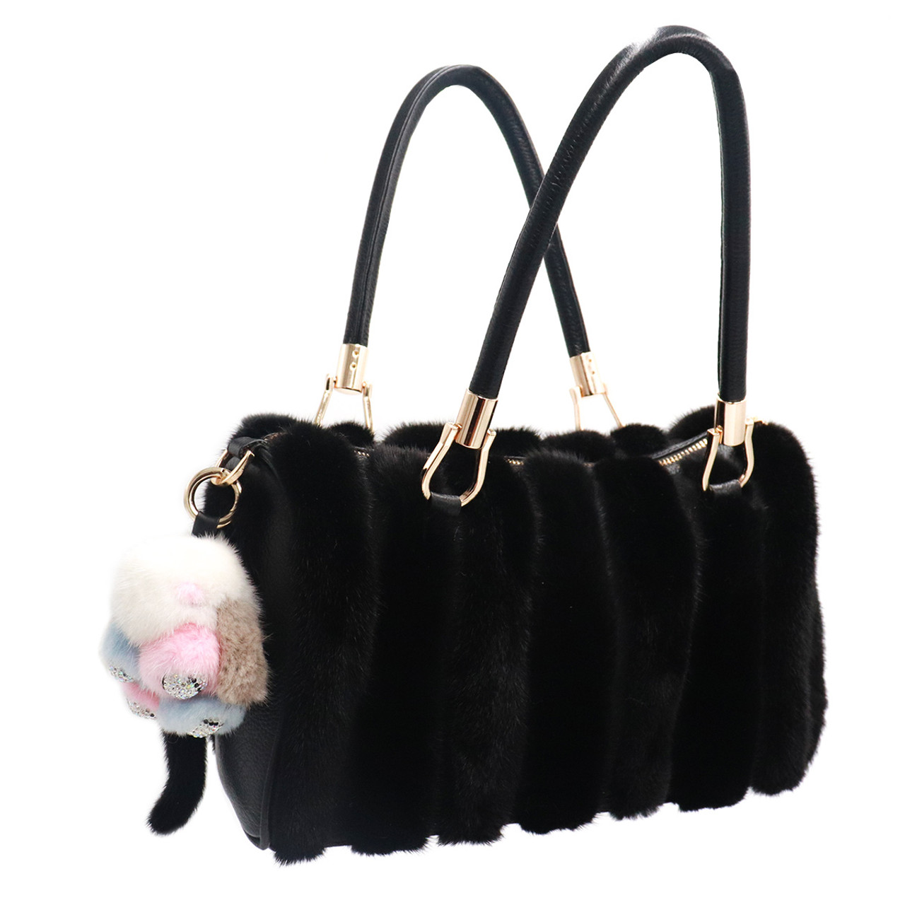 Fur Keychains and Fur pom poms made from fox, rabbit and mink