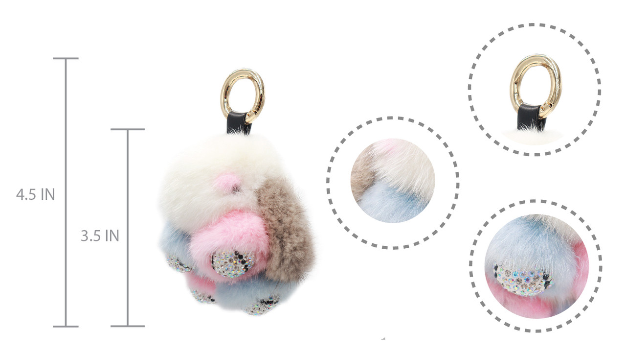 Light Grey Fluffy Bunny Keychain  Fluffy bunny, Fur accessories, Cute  keychain