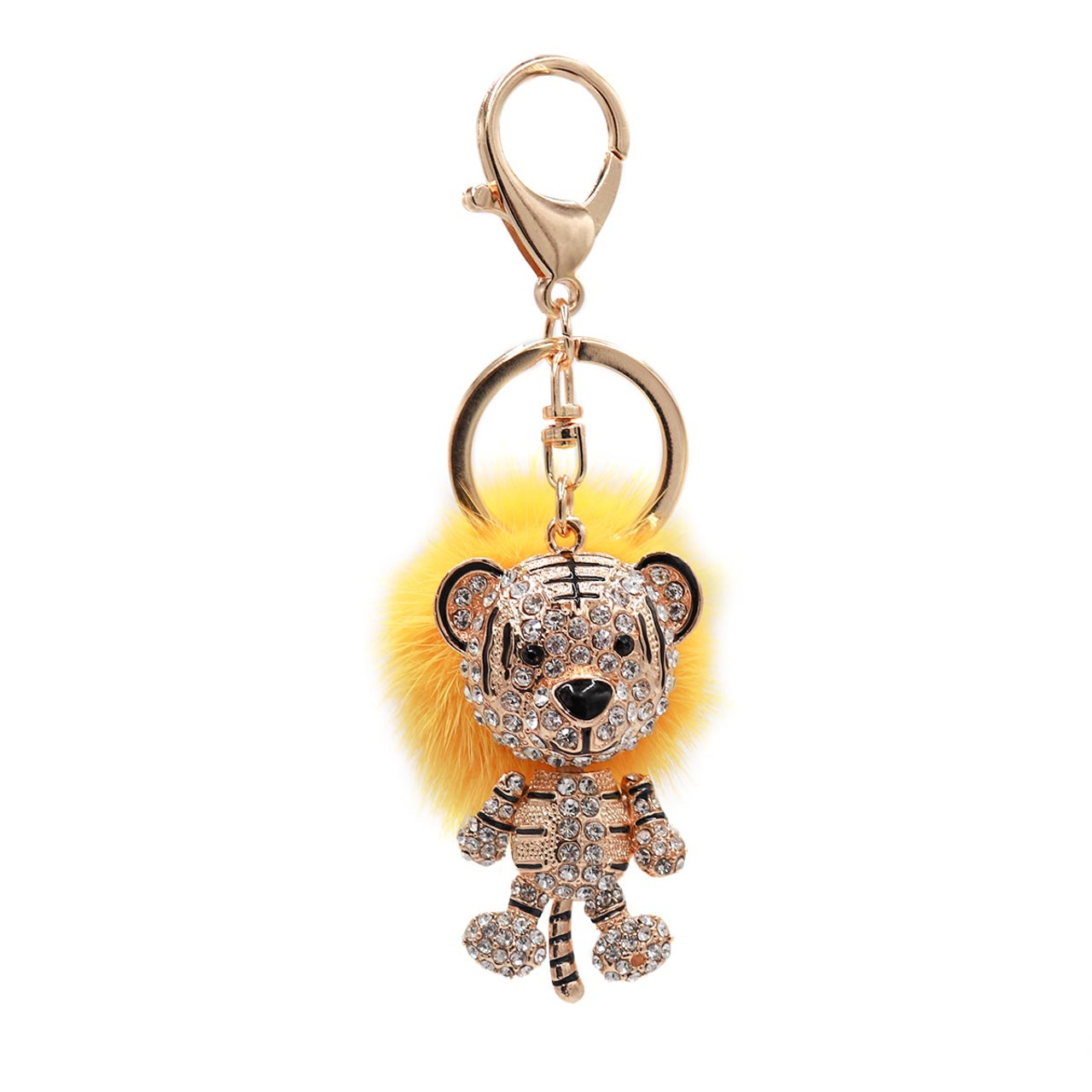 Mink Fur Tiger Keychain - Surell Accessories