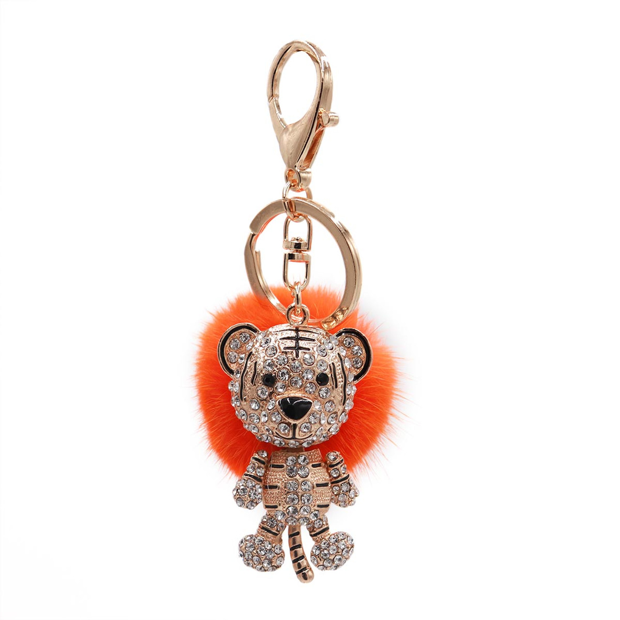 Mink Fur Tiger Keychain - Surell Accessories