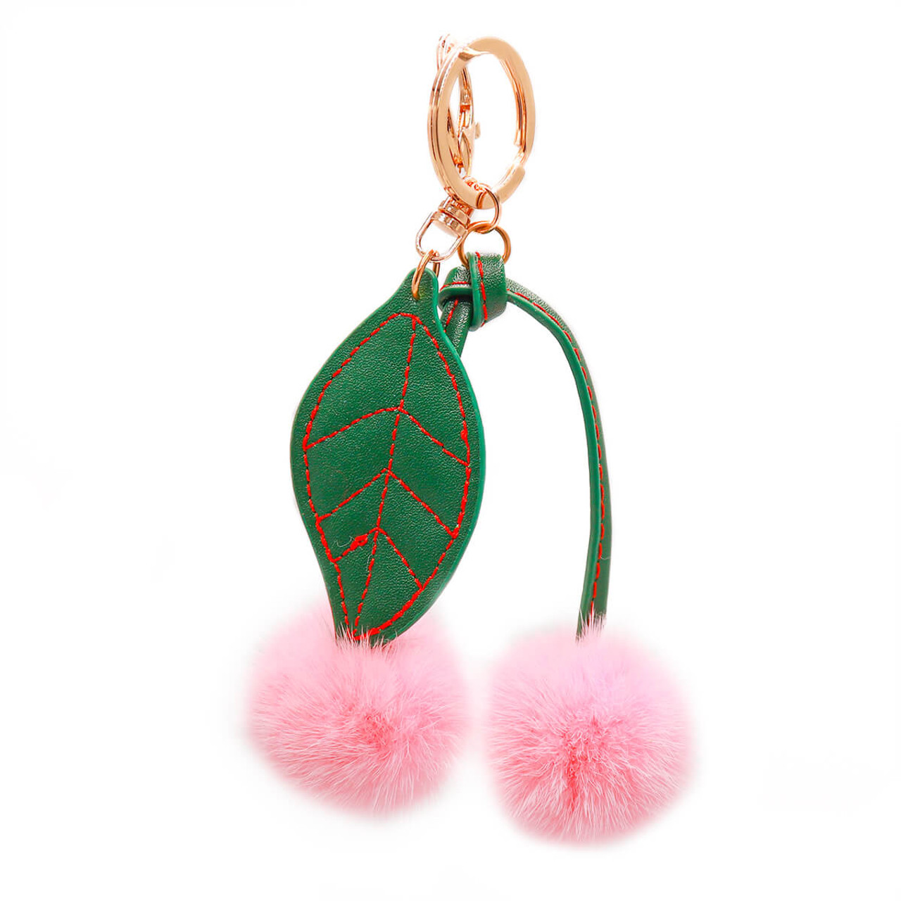 Mink Fur Cherry Keychain - Surell Accessories