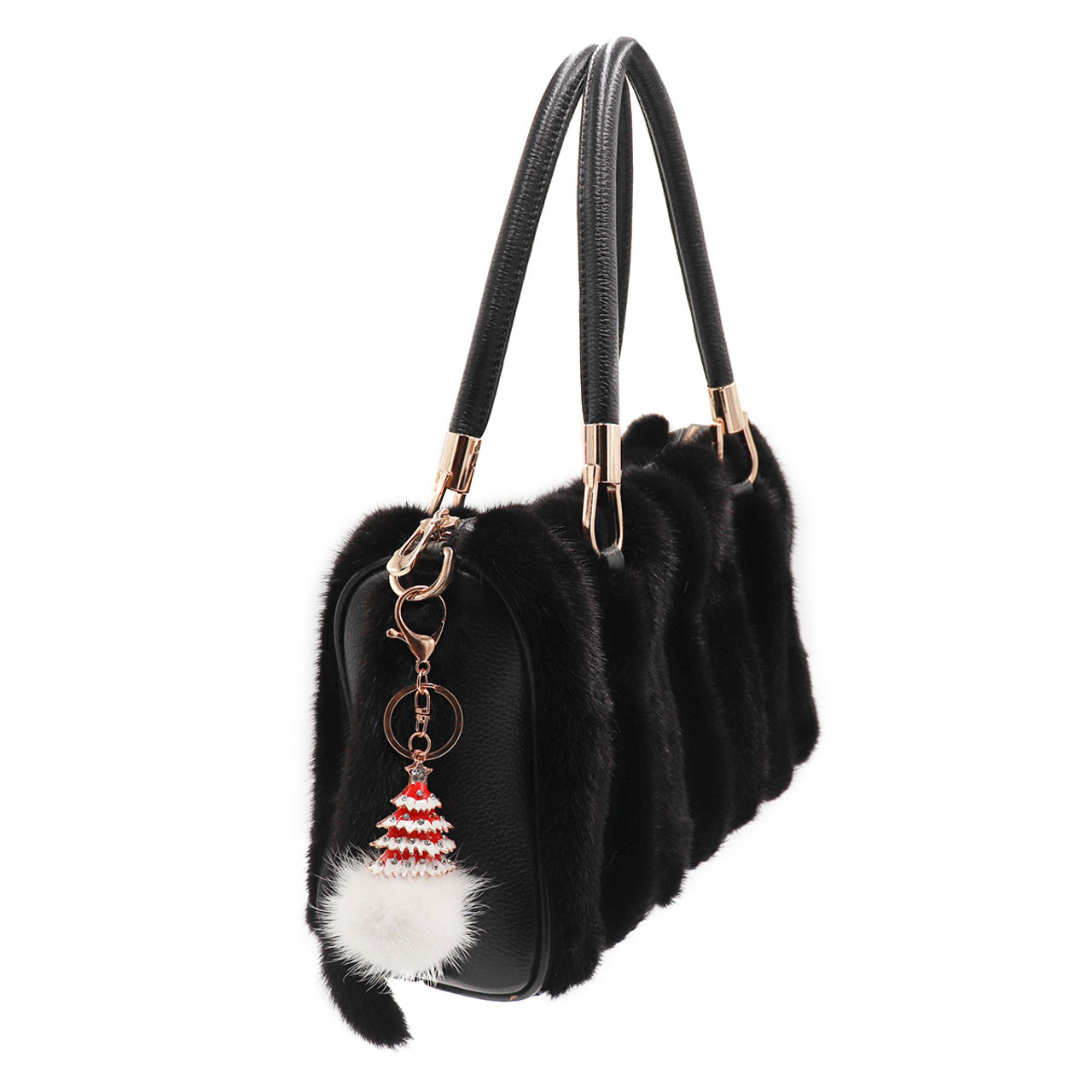 Mink Fur Cherry Keychain - Surell Accessories