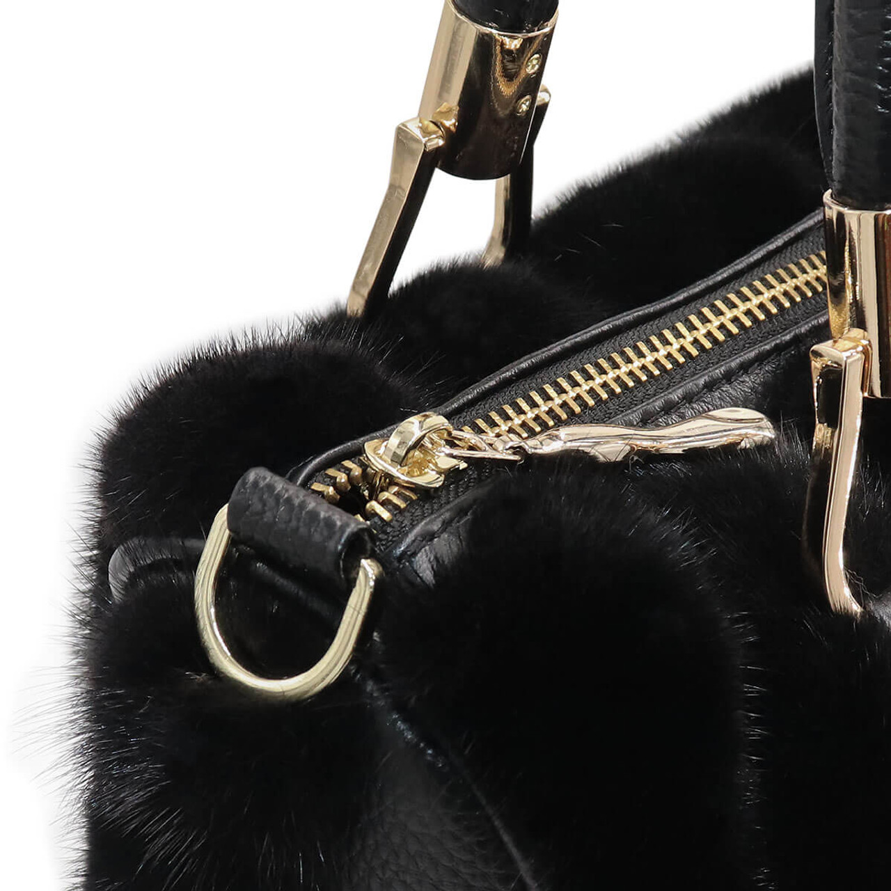 Mink Fur Handbag with Tails - Surell Accessories