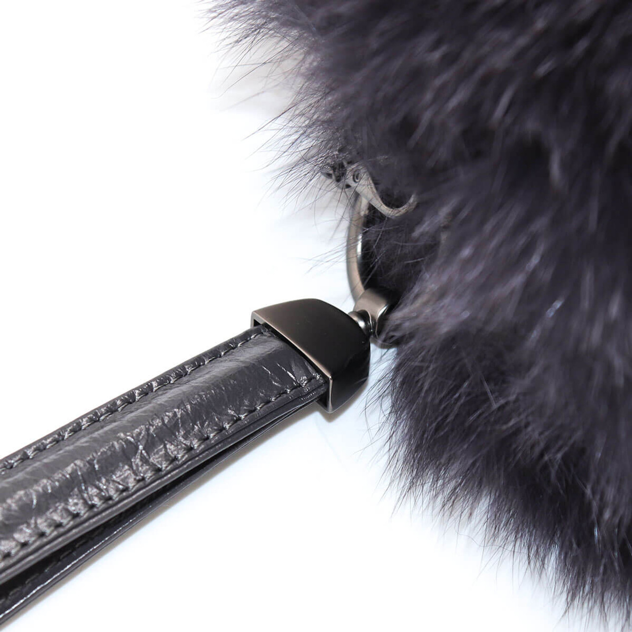 Round Fox Fur Bag - Surell Accessories