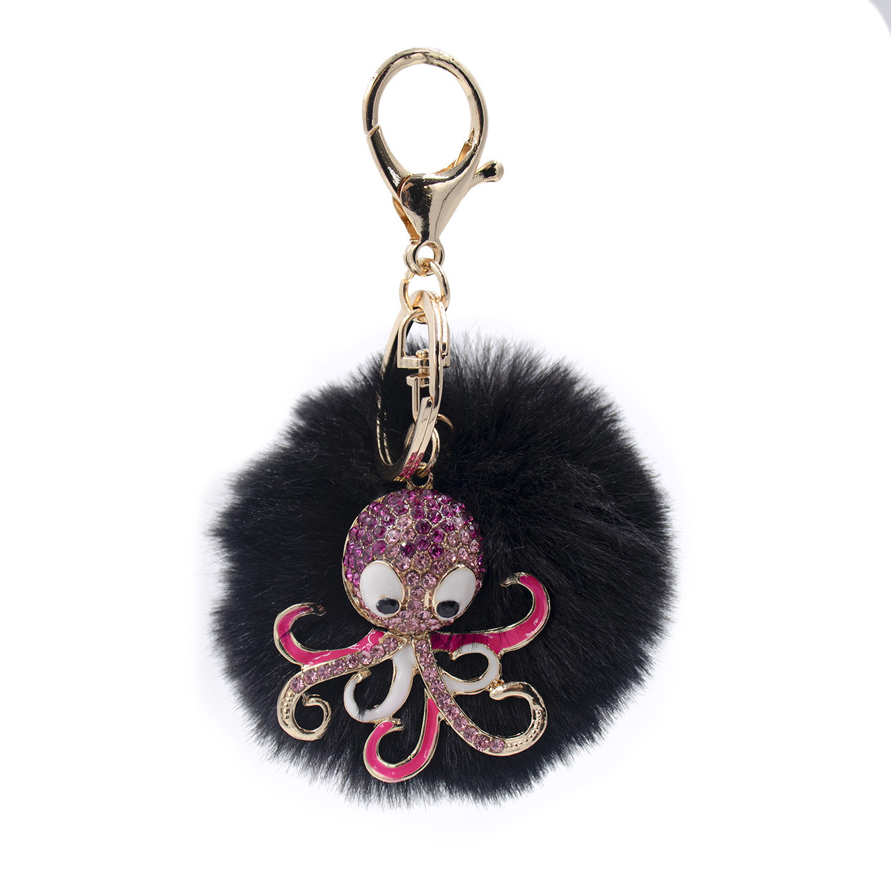 Faux Fur Squid Keychain - Surell Accessories