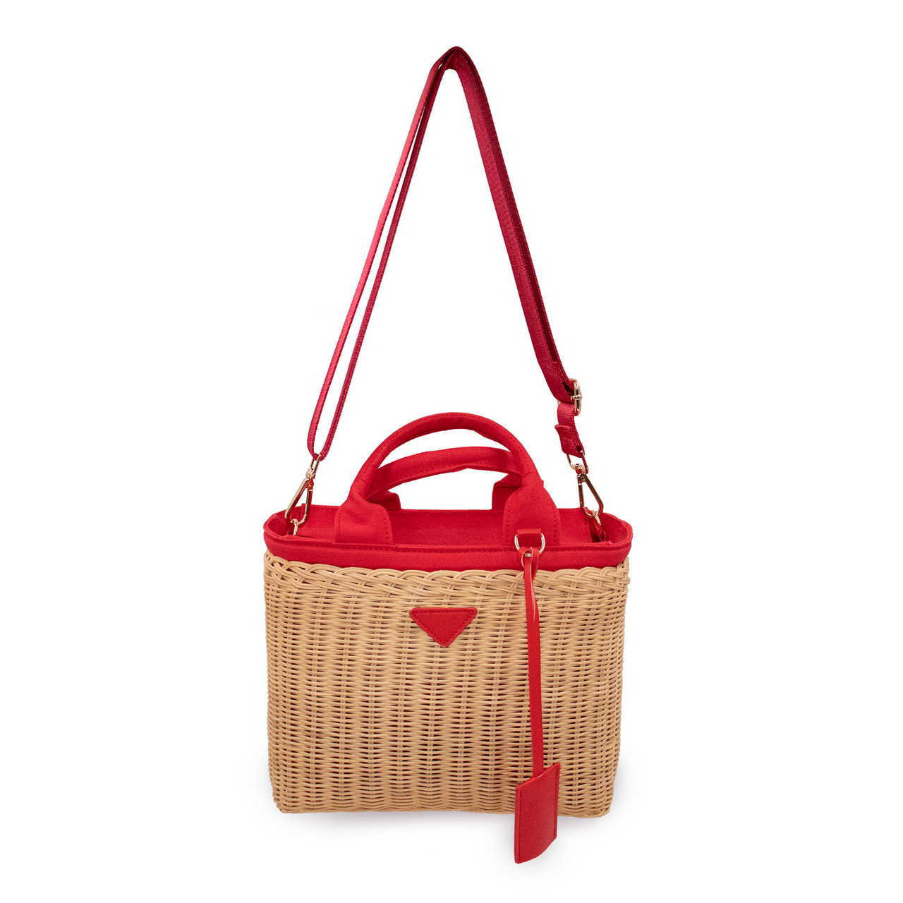 Straw basket bag with capri lemons - Capridea - Manecapri