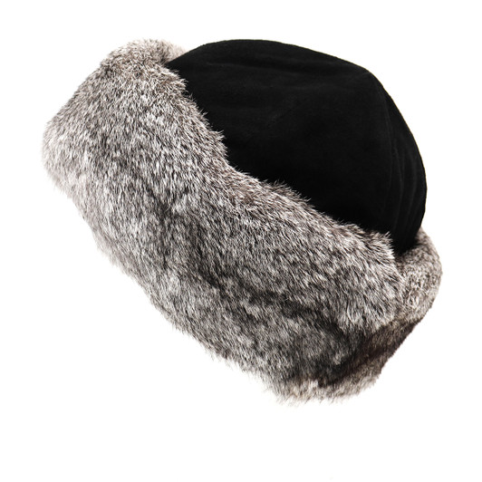 Faux Fur Cuff Hat with Knit Crown