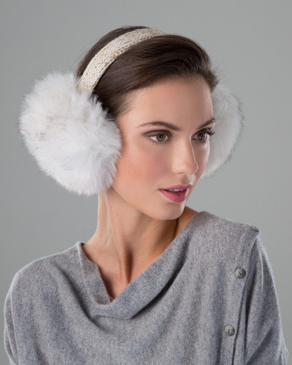 Knit Hat with Detachable Fox Fur Pom
