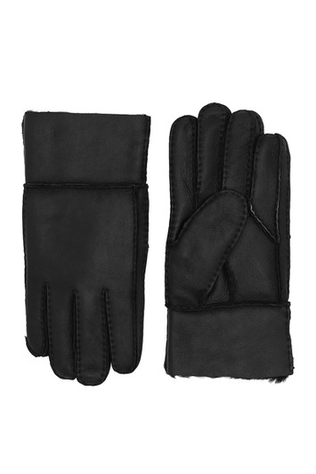 fur lined suede gloves