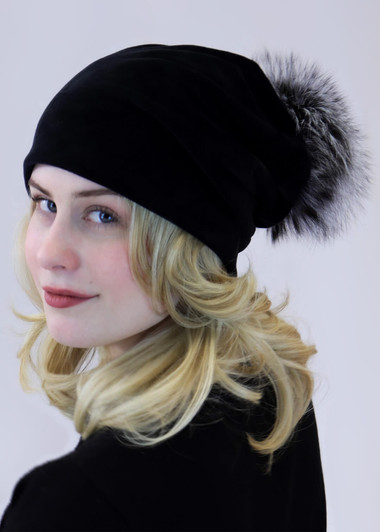 KNITTED REX RABBIT FUR & FOX FUR BEANIE, HAT – The Real Fur Deal