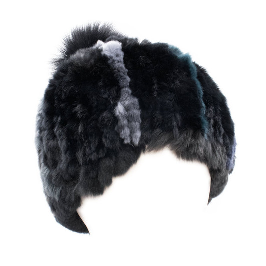 Rabbit Fur Hat with Fox Fur Pom Poms – Elevate Swag