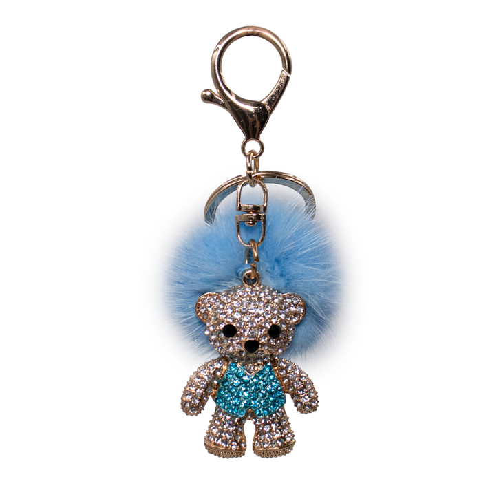 Rhinestone Bear Keychain