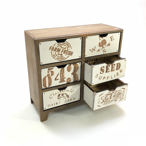 1:12 scale chest of drawers cabinet modern farmhouse dollhouse miniatures diy kit missy miniac