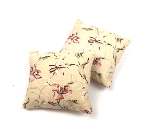 Country Cottage II | Hand Printed Throw Pillow Pair | 1:12 Scale Modern Miniatures