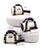 Barrel Sports Overnight Bag | Carry On Luggage Plum & Latte with gold zipper and matching wallet | 1:12 Scale Miniature