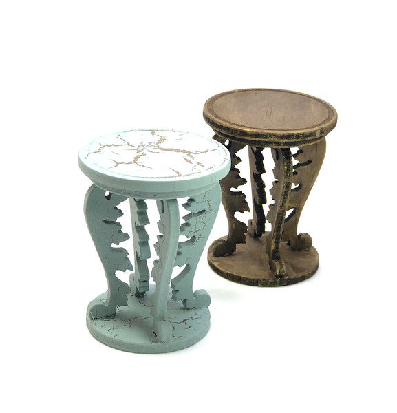 1:12 scale stool or side table modern dollhouse miniatures diy kit missy miniac