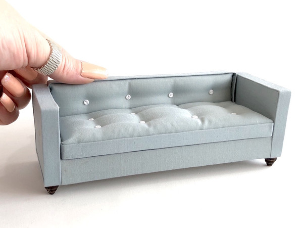 1:12 scale modern dollhouse miniatures Tuxedo sofa couch DIY Kit Missy Miniac