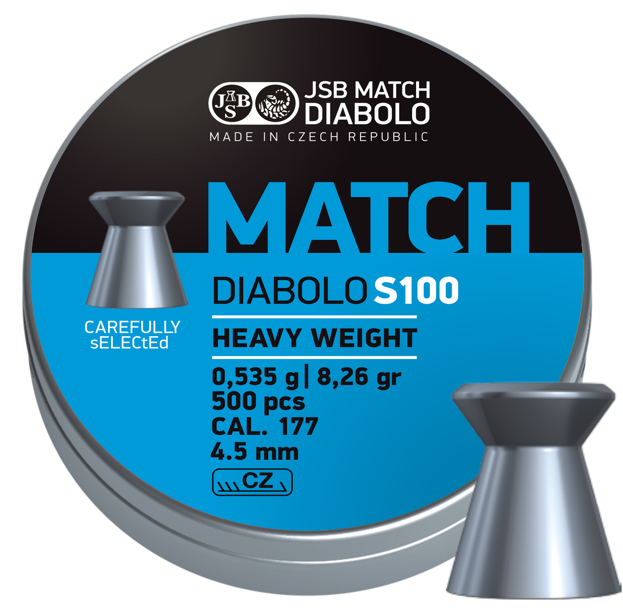 JSB JBS.0025.500 Ammo and Pellets JSB Match Diabolo Heavy (Blue) Sport Shooting Depot