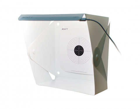 Foldable lighted target holder