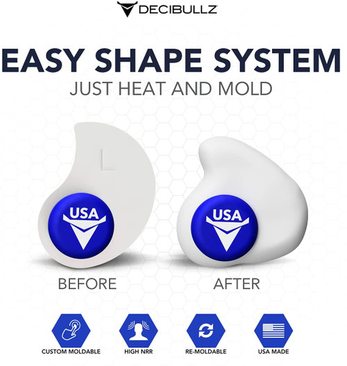 Decibullz Custom Molded Earplugs USA Edition