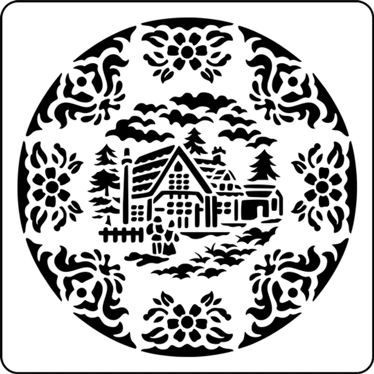 JRV Cottage House Plate stencil