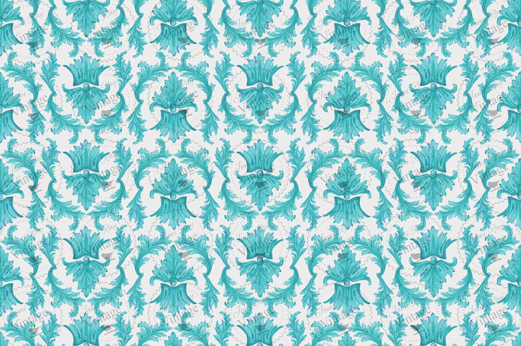 JRV Teal Damask Decoupage paper