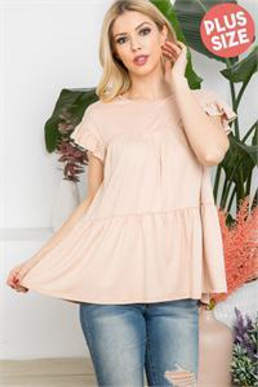 RUFFLE CAP SLEEVE BAND TOP