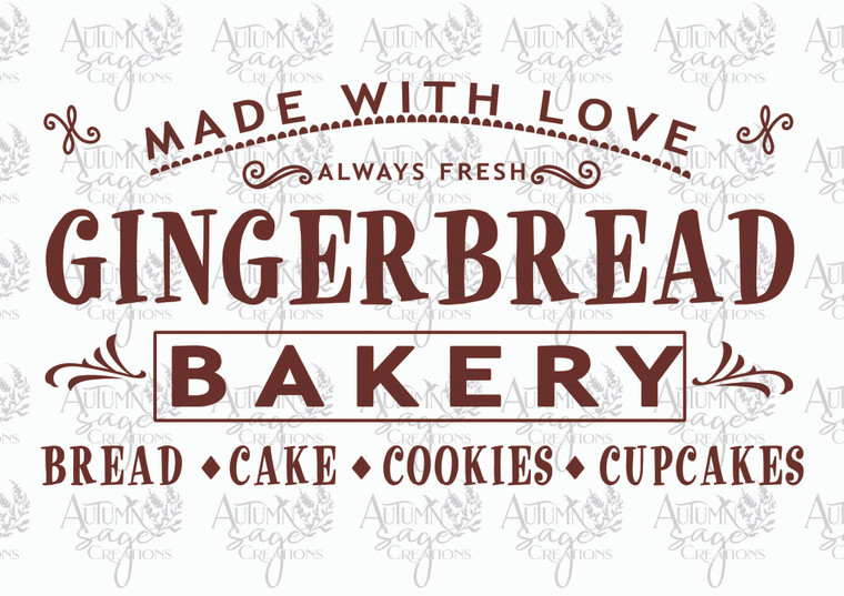 Gingerbread Bakery A4 Decoupage Paper