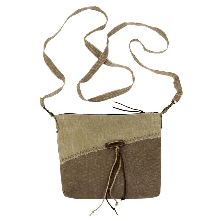 Chloe - Sand Zipper Pouch with Strap