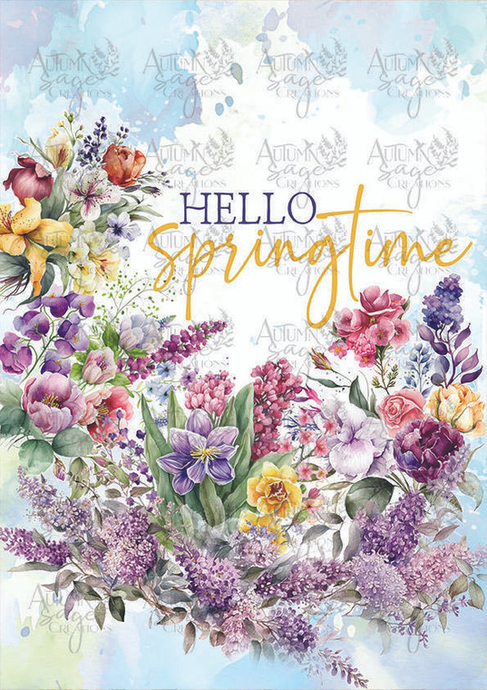 Hello Springtime A4 Decoupage Paper