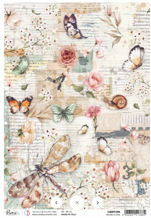Nature in Love CBRP299 A4 Rice Paper by Ciao Bella